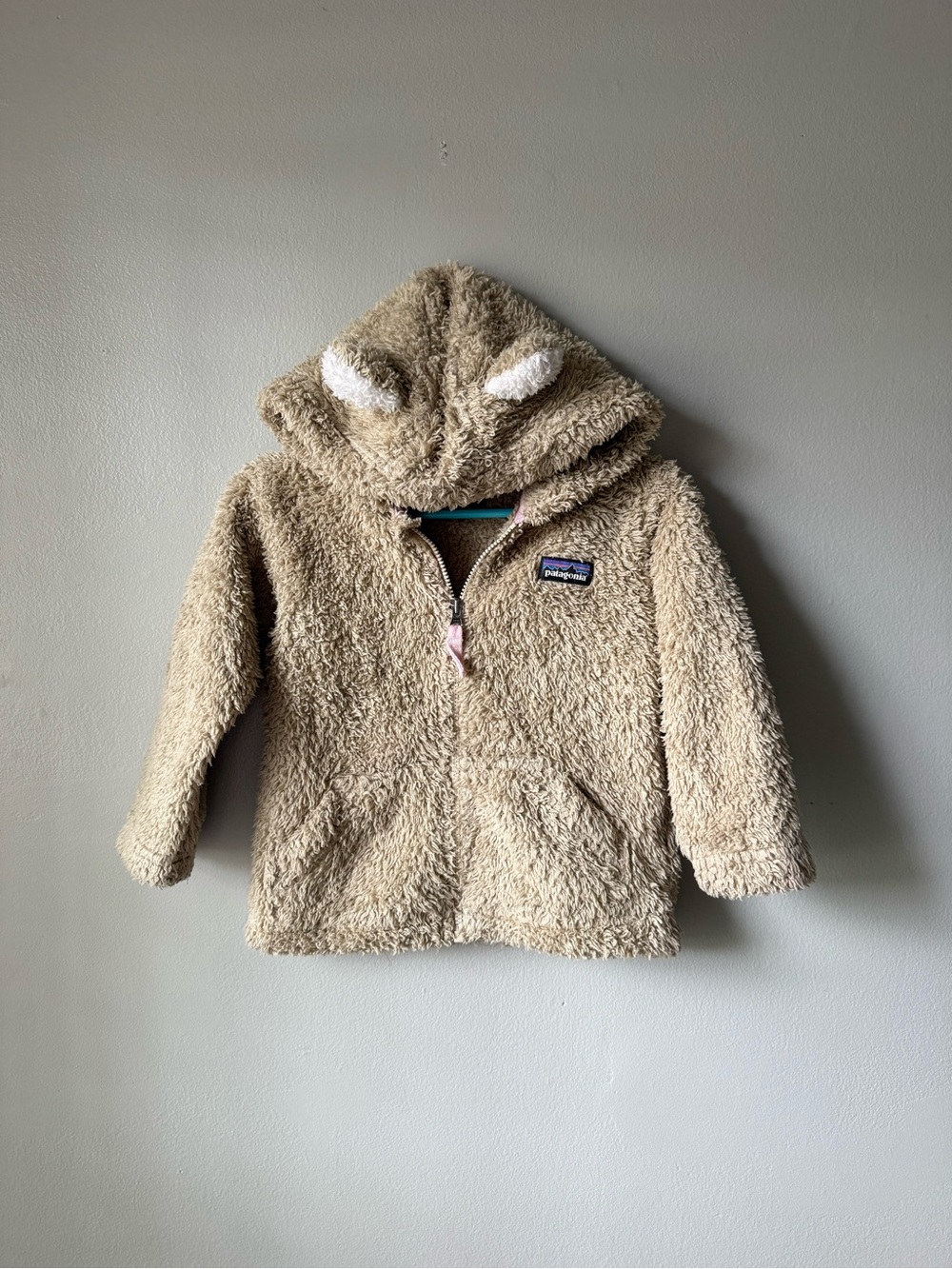 Patagonia Baby Furry Friends Fleece Hoodie with Bear Ears 12–18 Months